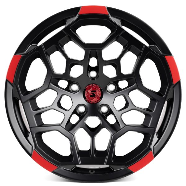 КОВАНЫЕ ДИСКИ H240307V SKILL SV171-SV308 20 J10 ET-10 5X127 71.5 ЧЁРНЫЙ МАТОВЫЙ + КРАСНЫЙ ОБОД