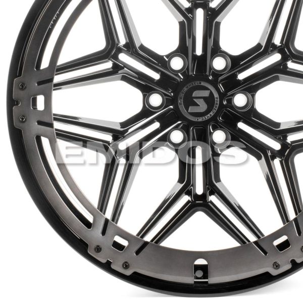 КОВАНЫЕ ДИСКИ H250611E SKILL SV185-SV365 22 J10 ET-10 6X139.7 77.8 ЧЁРНЫЙ ГЛЯНЦЕВЫЙ + ОБОД SH51