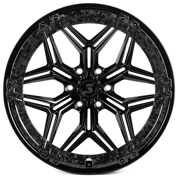 КОВАНЫЕ ДИСКИ H240607H SKILL SV185-SB595 22 J10 ET-10 6X139.7 77.8 ЧЁРНЫЙ ГЛЯНЦЕВЫЙ + КАРБОН SFC06