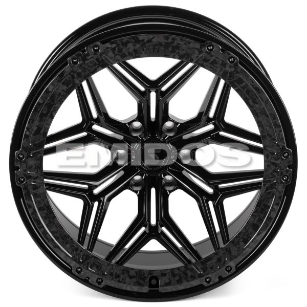 КОВАНЫЕ ДИСКИ H240607H SKILL SV185-SB595 22 J10 ET-10 6X139.7 77.8 ЧЁРНЫЙ ГЛЯНЦЕВЫЙ + КАРБОН SFC06