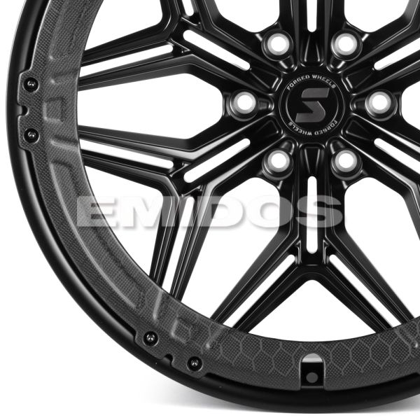 КОВАНЫЕ ДИСКИ H240607J SKILL SV185-SB595 22 J10 ET-10 6X139.7 77.8 ЧЁРНЫЙ МАТОВЫЙ + КАРБОН SFC14