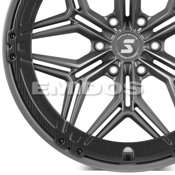 КОВАНЫЕ ДИСКИ H240607K SKILL SV185-SB595 22 J10 ET-10 6X139.7 77.8 ГРАФИТ МАТОВЫЙ + КАРБОН SFC11