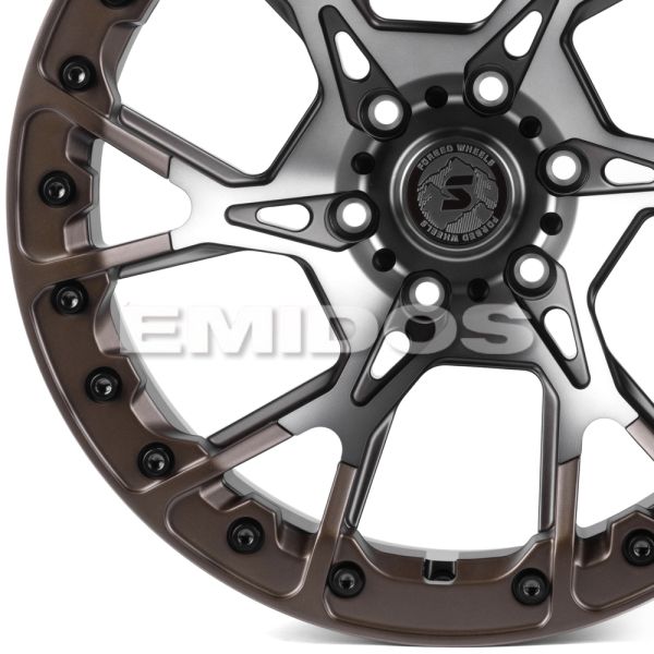 КОВАНЫЕ ДИСКИ H241205N SKILL SV307-SV453 20 J10 ET-10 6X139.7 78.1 БРОНЗА МАТОВАЯ + ПОЛИРОВКА + МАТО