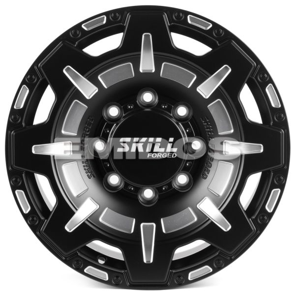 КОВАНЫЕ ДИСКИ H241206A SKILL SV308-CS368 17 J8.5 ET25 8X165.1 121.3 ЧЁРНЫЙ МАТОВЫЙ + ПОЛИРОВКА