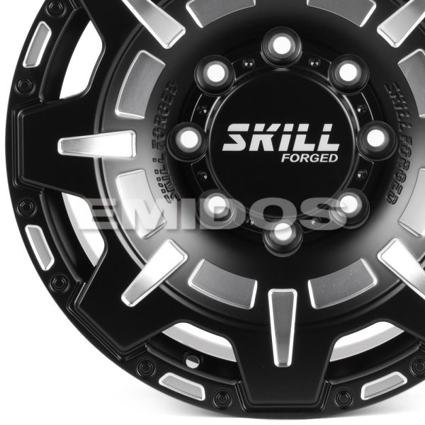 КОВАНЫЕ ДИСКИ H241206A SKILL SV308-CS368 17 J8.5 ET25 8X165.1 121.3 ЧЁРНЫЙ МАТОВЫЙ + ПОЛИРОВКА