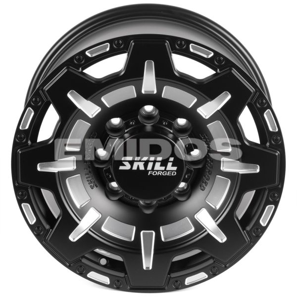 КОВАНЫЕ ДИСКИ H241206A SKILL SV308-CS368 17 J8.5 ET25 8X165.1 121.3 ЧЁРНЫЙ МАТОВЫЙ + ПОЛИРОВКА