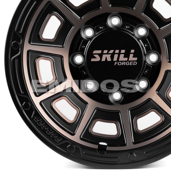 КОВАНЫЕ ДИСКИ H241206B SKILL SV308-SB519 17 J8.5 ET25 8X165.1 121.3 ЧЁРНЫЙ МАТОВЫЙ + ПОЛИРОВАННЫЕ СП