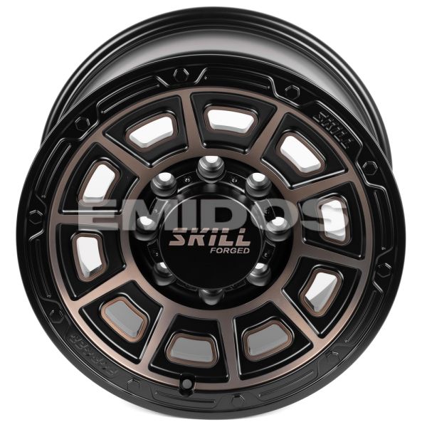 КОВАНЫЕ ДИСКИ H241206B SKILL SV308-SB519 17 J8.5 ET25 8X165.1 121.3 ЧЁРНЫЙ МАТОВЫЙ + ПОЛИРОВАННЫЕ СП