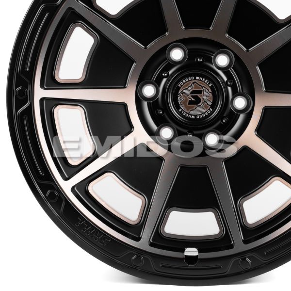 КОВАНЫЕ ДИСКИ H231023Q SKILL SV308-DS218 20 J10 ET10 6X139.7 77.8 ЧЕРНЫЙ МАТОВЫЙ + БРОНЗОВЫЕ СПИЦЫ