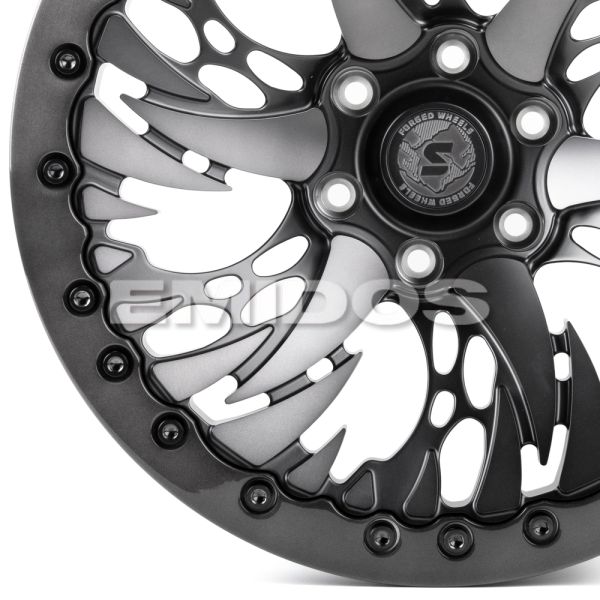 КОВАНЫЕ ДИСКИ H240311H SKILL SV308-SB420 20 J10 ET0 6X139.7 77.8 ГРАФИТ МАТОВЫЙ + ПОЛИРОВАННЫЕ СПИЦЫ