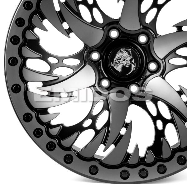 КОВАНЫЕ ДИСКИ H240910B SKILL SV347-SV306 20 J9 ET0 6X139.7 77.8 ЧЁРНЫЙ МАТОВЫЙ + ПОЛИРОВАННЫЕ СПИЦЫ