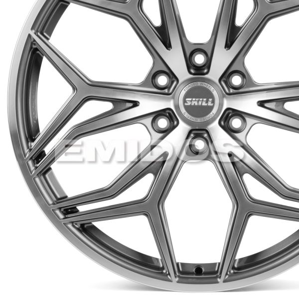 КОВАНЫЕ ДИСКИ 230411G SKILL SV353-FG485 22 J9 ET19 6X139.7 106.1 ГРАФИТ + ПОЛИРОВАННЫЕ СПИЦЫ