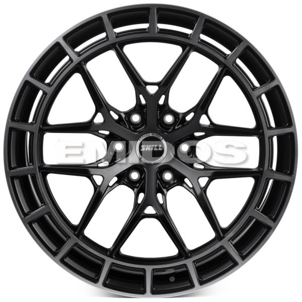 КОВАНЫЕ ДИСКИ H250214A SKILL SV399-SV483 22 J10 ET10 6X139.7 78.1 ЧЁРНЫЙ МАТОВЫЙ + ПОЛИРОВАННЫЙ ОБОД