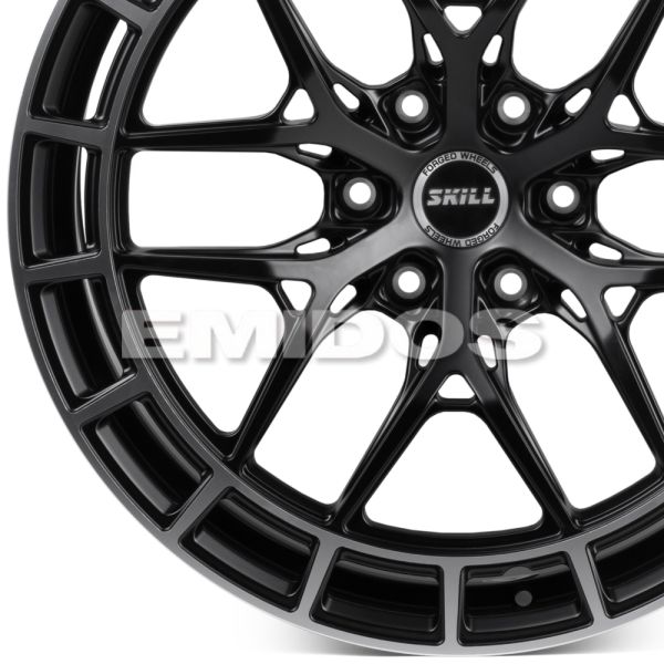 КОВАНЫЕ ДИСКИ H250214A SKILL SV399-SV483 22 J10 ET10 6X139.7 78.1 ЧЁРНЫЙ МАТОВЫЙ + ПОЛИРОВАННЫЙ ОБОД