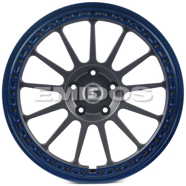 КОВАНЫЕ ДИСКИ H250611G SKILL SV426-SV452 20 J9.5 ET20 5X130 84.1 ГРАФИТ МАТОВЫЙ + СИНИЙ ОБОД