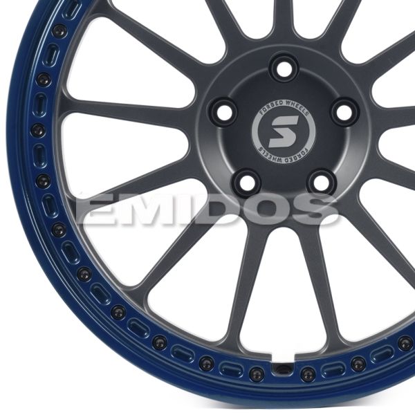 КОВАНЫЕ ДИСКИ H250611G SKILL SV426-SV452 20 J9.5 ET20 5X130 84.1 ГРАФИТ МАТОВЫЙ + СИНИЙ ОБОД