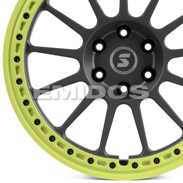 КОВАНЫЕ ДИСКИ H250611J SKILL SV426-SV452 20 J9.5 ET30 6X135 87.1 ГРАФИТ МАТОВЫЙ + ЗЕЛЕНЫЙ ОБОД