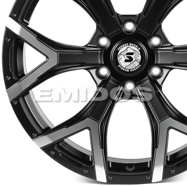 КОВАНЫЕ ДИСКИ H241206T SKILL SV508-SL222 20 J9.5 ET20 6X135 87.1 ЧЁРНЫЙ МАТОВЫЙ + ПОЛИРОВАННЫЕ СПИЦЫ