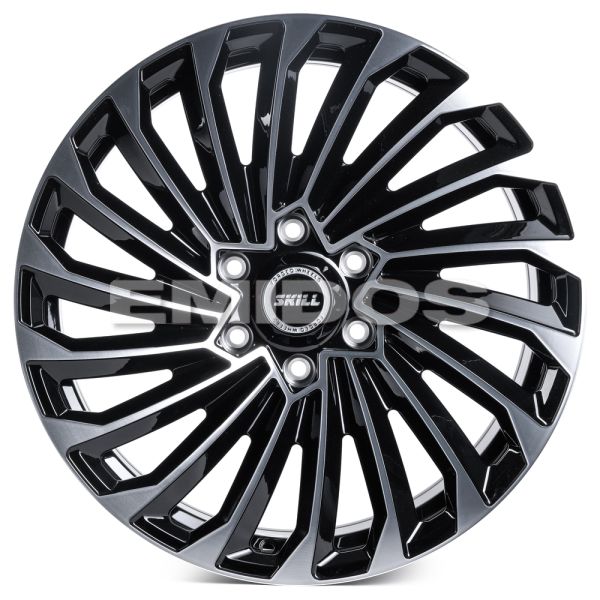 КОВАНЫЕ ДИСКИ H241015B SKILL SV603-SV306 20 J9 ET28 6X139.7 106.1 ЧЁРНЫЙ ГЛЯНЦЕВЫЙ + ПОЛИРОВАННЫЕ СП