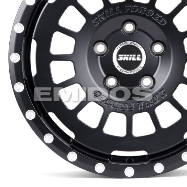 КОВАНЫЕ ДИСКИ H241228H SKILL SV606-SV406 17 J8 ET45 5X120 65.1 ЧЁРНЫЙ МАТОВЫЙ + ПОЛИРОВКА + ДЕКОРАТИ