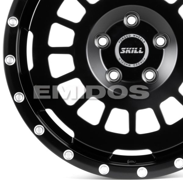 КОВАНЫЕ ДИСКИ H250925W SKILL SV606-SB532 18 J8.5 ET45 5X120 65.1 ЧЁРНЫЙ МАТОВЫЙ + ПОЛИРОВАННЫЕ СПИЦЫ