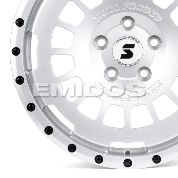 КОВАНЫЕ ДИСКИ H241228G SKILL SV606-SV420 18 J8.5 ET45 5X120 65.1 СЕРЕБРО ГЛЯНЦЕВОЕ + ЧЁРНЫЕ ДЕКОРАТИ