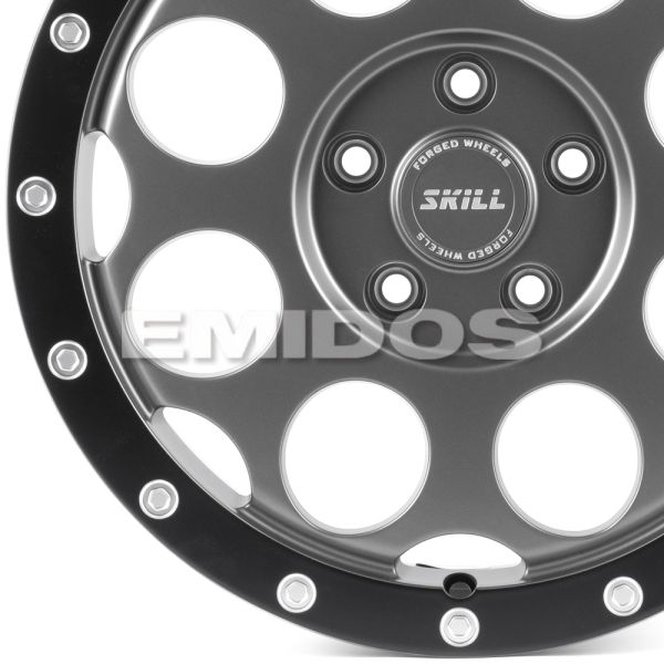 КОВАНЫЕ ДИСКИ H241228K SKILL SV607-SV406 17 J8 ET45 5X120 65.1 ГРАФИТ МАТОВЫЙ + МАТОВЫЙ ОБОД + ПОЛИР