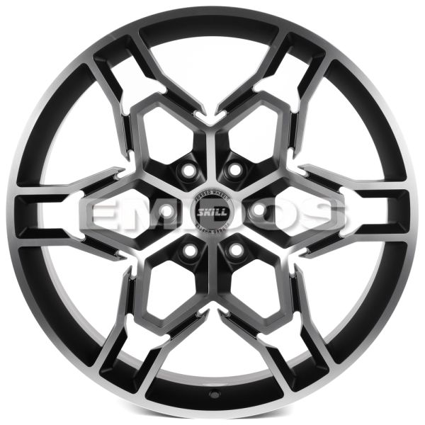 КОВАНЫЕ ДИСКИ H241211J SKILL SV648-SK363 22 J9 ET19 6X139.7 77.8 ЧЁРНЫЙ МАТОВЫЙ + ПОЛИРОВАННЫЕ СПИЦЫ