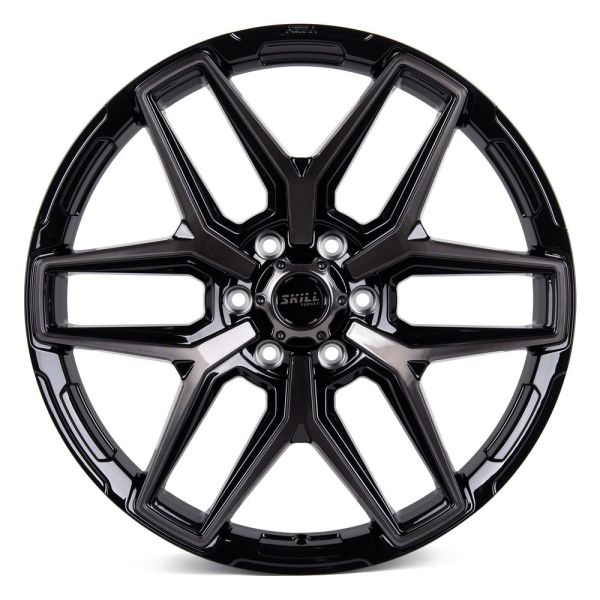 КОВАНЫЕ ДИСКИ H250826B SKILL SV854-CS442 22 J9 ET28 6X139.7 106.1 ЧЁРНЫЙ ГЛЯНЦЕВЫЙ + ПОЛИРОВАННЫЕ СП