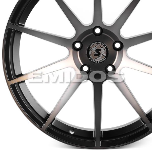 КОВАНЫЕ ДИСКИ H250917U SKILL SV994-SK335 20 J10 ET-20 5X127 71.5 ЧЁРНЫЙ МАТОВЫЙ + ПОЛИРОВАННЫЕ СПИЦЫ