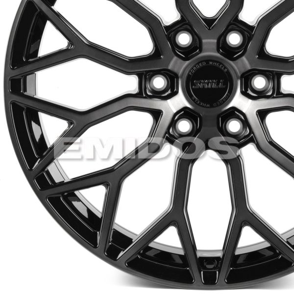 Комплект дисков 34892/20/77.8/Чёрный Глянцевый + Полированные Спицы + Темный Лак